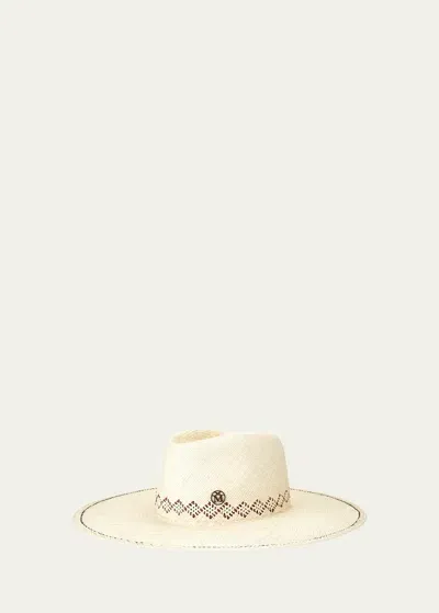 Maison Michel Roy Wide-brim Fedora Hat In Neutrals