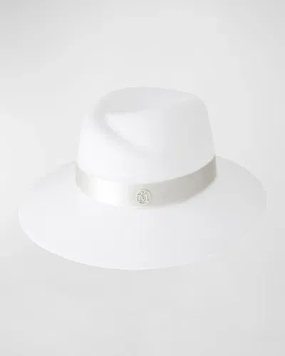 Maison Michel Virginie Wool & Mohair-blend Fedora In Snow White