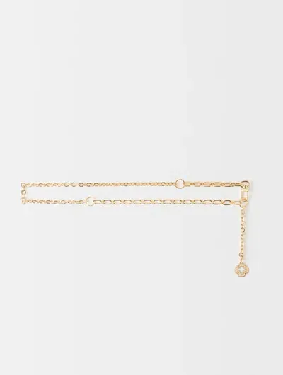 Maje Clover Logo Chain Belt In Gold