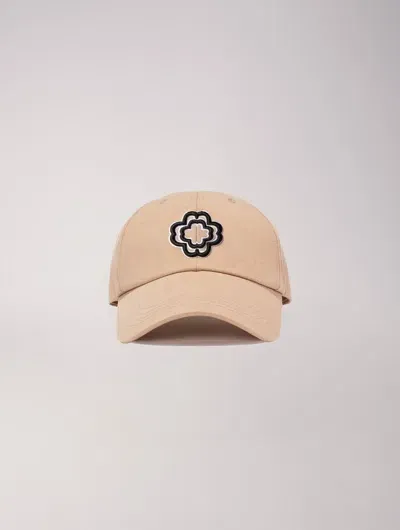 Maje Cotton Cap With Clover Logo In Brown