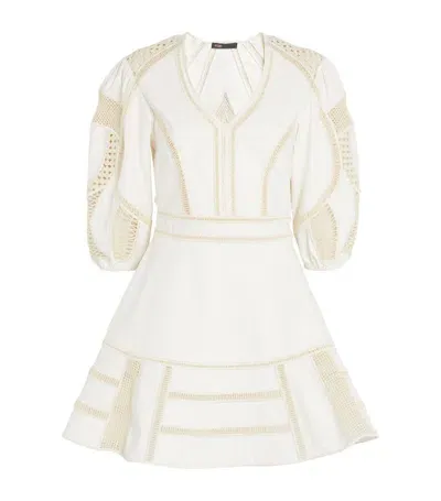 Maje Ryany Crochet-panelled Mini Dress In White