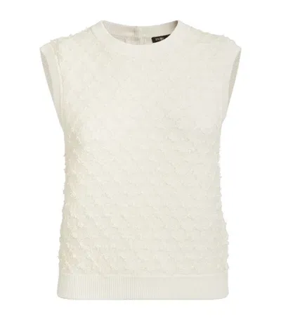 Maje Sleeveless Knitted Top In Neutrals