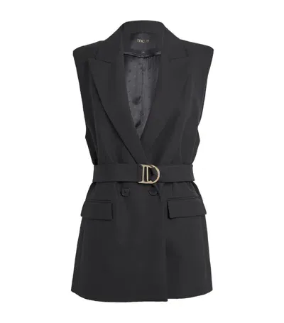 Maje Double-breasted Waistcoat In Black