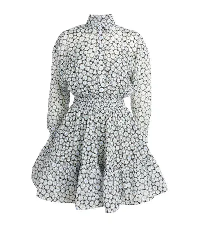 Maje Floral-print Long-sleeved Shirtdress In White