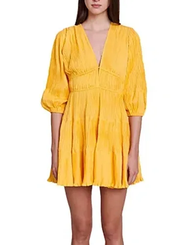 Maje Robby Puff Sleeve Dress In Yellow