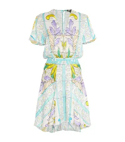 Maje Mosaic-print Satin Minidress In White