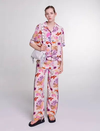 Maje Silk Shirt In Print Paradisio /