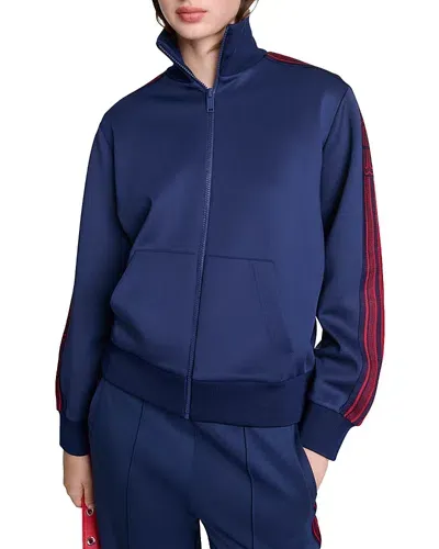 Maje Tolympim Track Jacket In Navy