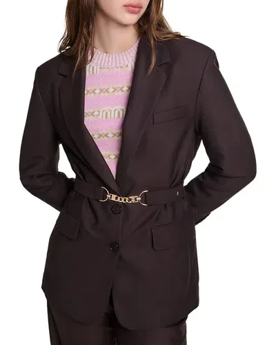 Maje Vilini Blazer In Brown