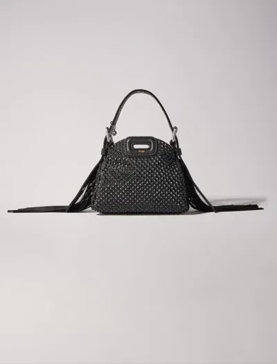 Maje Miss M Nano Rhinestone Bag In Black