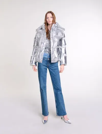 Maje Silver Hooded Jacket