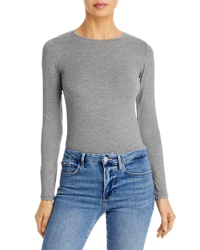 Majestic Crewneck Long Sleeve Tee In Gris C