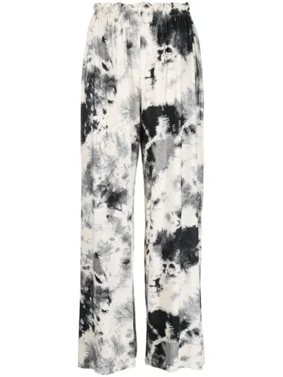 Majestic Tie-dye Wide-leg Trousers In Grey