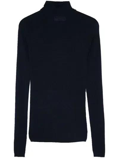 Majestic Roll-neck Jumper In Blue