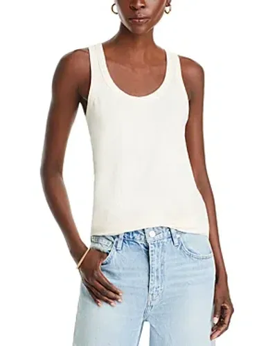 Majestic Scoop Neck Linen Tank Top In Ivoire