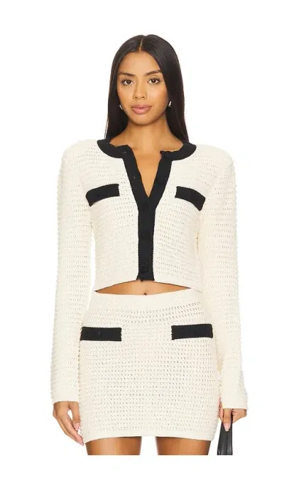 Majorelle Slater Cardigan In Ivory & Black