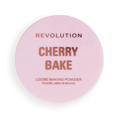 Makeup Revolution Cherry Bake Loose Powder & Puff In White