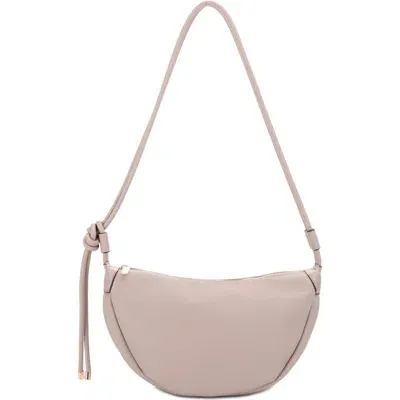 Mali + Lili Aria Recycled Vegan Leather Shoulder Bag In Light Taupe