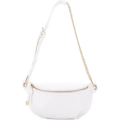 Mali + Lili Evelyn Vegan Leather Belt Bag In White