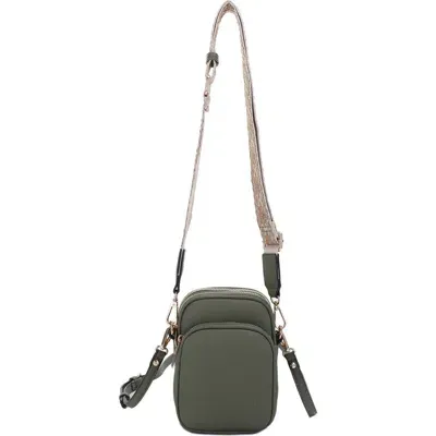 Mali + Lili Josephine Vegan Leather Crossbody Bag In Green