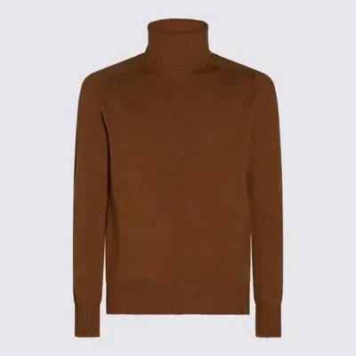 Malo Brown Wool Knitwear In Red