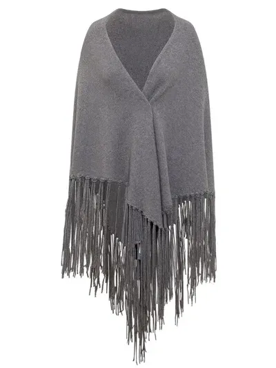 Malo Cashmere Poncho In Grey