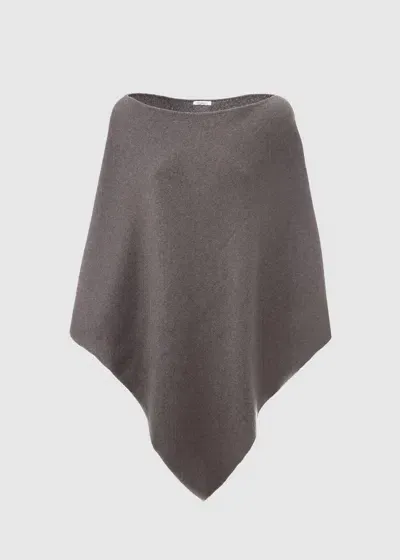 Malo It Mantellina In Cashmere, Re-cashmere In Gray