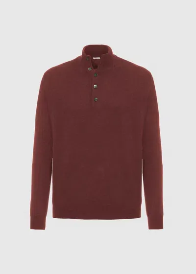 Malo It Maglia Serafino In Cashmere Light In Burgundy