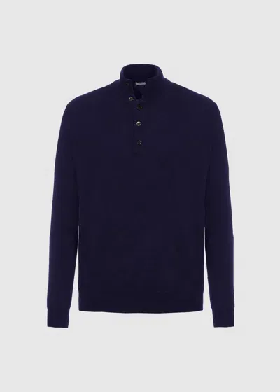 Malo It Maglia Serafino In Cashmere Light In Blue