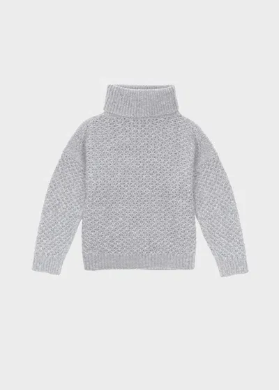 Malo Alpaca, Silk And Wool Turtleneck Sweater In Gray