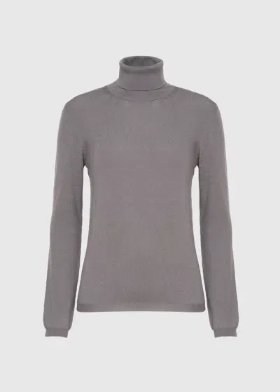 Malo Maglia Collo Alto In Misto Lana Vergine In Gray