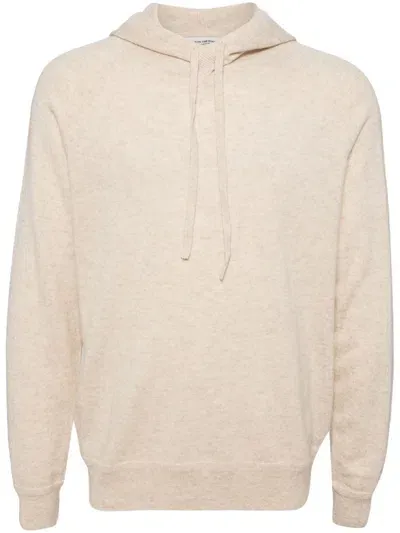 Man On The Boon. Cashmere Long-sleeved Hoodie In Neutrals