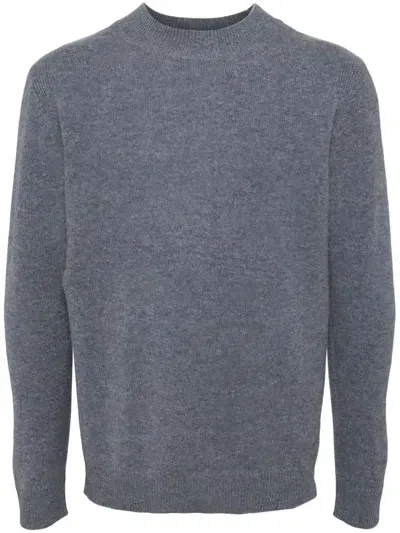 Man On The Boon. Mock-neck Sweater In Blue