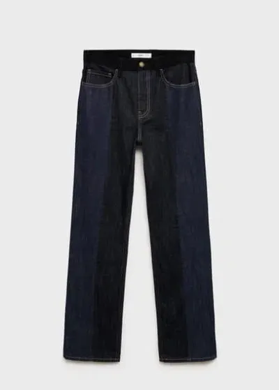 Mango Rita Straight High Rise Jeans Dark Blue In Bleu Foncé