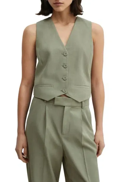 Mango Women's Buttons Detail Suit Vest In Green