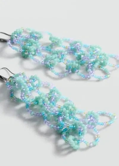 Mango Beaded Pendant Earrings Lilac In Lilas