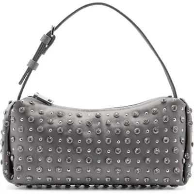 Mango Beaded Shoulder Bag In Light/pastel Grey