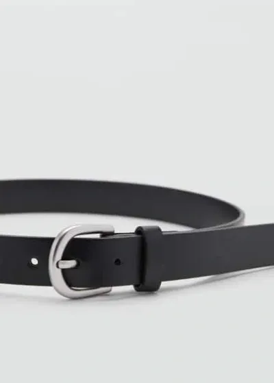 Mango Kids' Metal Buckle Belt Black