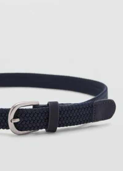 Mango Kids' Braided Belt Dark Navy