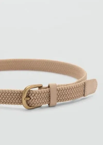 Mango Kids' Braided Belt Sand