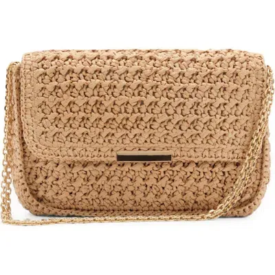 Mango Braided Raffia Shoulder Bag In Beige