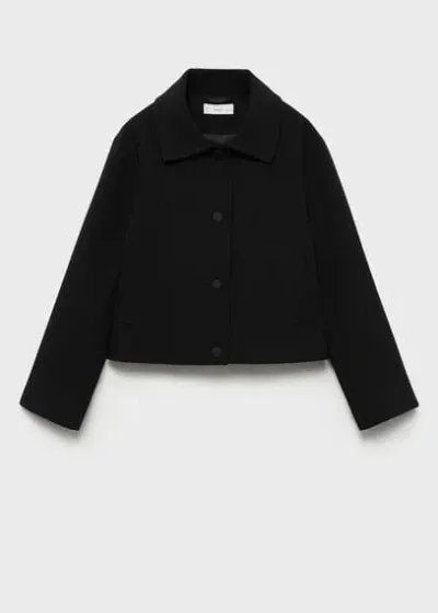 Mango Kids' Buttoned Jacket Black