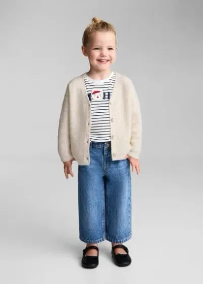 Mango Kids' Cardigan In White