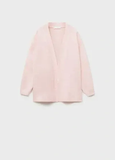 Mango Kids' Cardigan Pale Pink