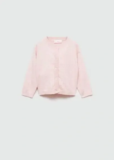 Mango Kids' Cardigan In Rose Pastel