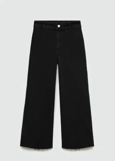 Mango Catherin Culotte High Rise Jeans Black Denim