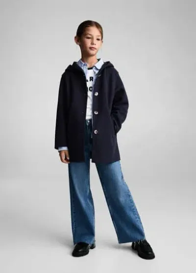 Mango Kids' Manteau In Bleu Marine Foncé