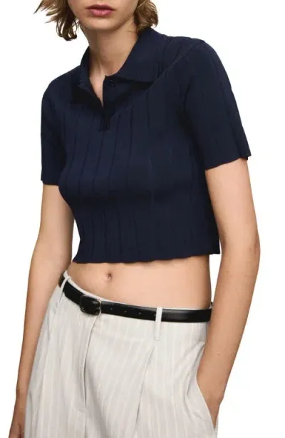 Mango Crop Polo In Dark Navy