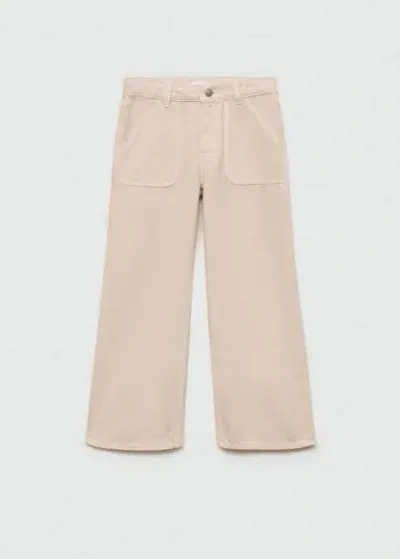 Mango Kids' Culotte Jeans With Pockets Sand