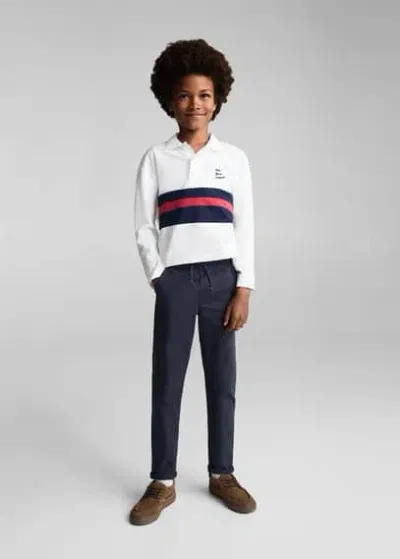 Mango Kids' Pantalon In Bleu Marine Foncé